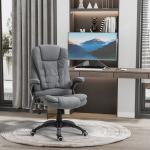 Cadeira de Escritório com 6 Pontos de Massagem Reclinável até 130° com Função de Aquecimento 68x72x110 - 120 cm Cinza