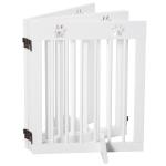 Barreira de Segurança Dobrável para Cães Grade de Proteção de 4 Painéis com Pés para Portas Escadas Corredor 204x30x61cm Branco