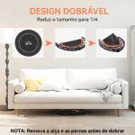 Trampolim Fitness Ø114 Trampolim Dobrável com Pega Ajustável em 4 Níveis Estrutura de Aço Preto e Laranja