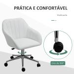 Cadeira de Escritório Operativa Giratória com Altura Ajustável Encosto e Apoio para os Braços 60x59x79 - 89cm Branco