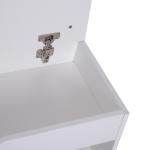 Banco Sapateira com Armazenamento Gaveta Prateleira e Assento Acolchoado para Entrada Estilo Moderno 80x30x47cm Branco
