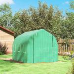 Estufa tipo Túnel 3x2x2 m Estufa de Exterior com 6 Janelas de Malha e Porta Estufa de Cultivos para Pátio Jardim Verde