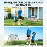 Rede de Rebote Dobrável para Treino Desportivo Ajustável em 5 Níveis de Ângulo com Tubo de Aço 100x95x90 cm Preto