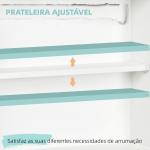Secretária de Parede Pequena Dobrável com Prateleiras de Armazenamento Multifuncional Moderna para Estúdio Escritório Quarto Branco 64x20x60 cm