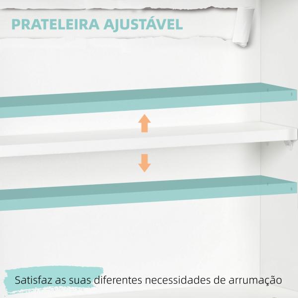 Secretária de Parede Pequena Dobrável com Prateleiras de Armazenamento Multifuncional Moderna para Estúdio Escritório Quarto Branco 64x20x60 cm