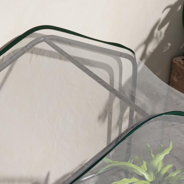 Estufa de Jardim de 3 Níveis Estufa de Terraço com 3 Prateleiras para Cultivo de Plantas Flores 59x39x127 cm Transparente