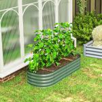 Caixa de Plantio de Exterior Grande em Aço Galvanizado para Cultivo de Plantas 150x62x30 cm Verde