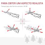 Árvore de Natal Nevada Artificial 180cm com 300 Luzes LED Branco Quente 618 Ramos Ignífugos de PVC Decorações Incluidadas e Base Dobrável Ø65x180cm Verde