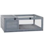 Terrario para Reptéis Casa para Tartarugas de Madeira com Painéis Laterais Transparentes e Trava 91x60,5x32 cm Cinza
