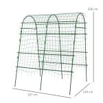 Arco para Plantas Trepadeiras 206 cm Estrutura de Jardim para Plantas Trepadoras ao Ar Livre com Estrutura de Aço Verde
