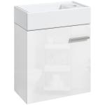 Móvel de Casa de Banho com Lavatório Móvel de Casa de Banho com Porta com Fechamento Suave e Armário 40x23x50 Branco Brilhante