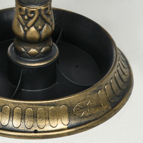 Banheira para Pássaros de Jardim Altura 72 cm com 2 Níveis Desenho Elegante Banheira para Aves para Exterior Ø50x72 cm Bronze