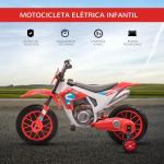 Mota Elétrica para Crianças acima de 3 Anos 12V Mota de Brinquedo Infantil com 2 Rodas de Equilíbrio Velocidade Máx. 8km/h Arranque Suave 106,5x51,5x68cm Vermelho