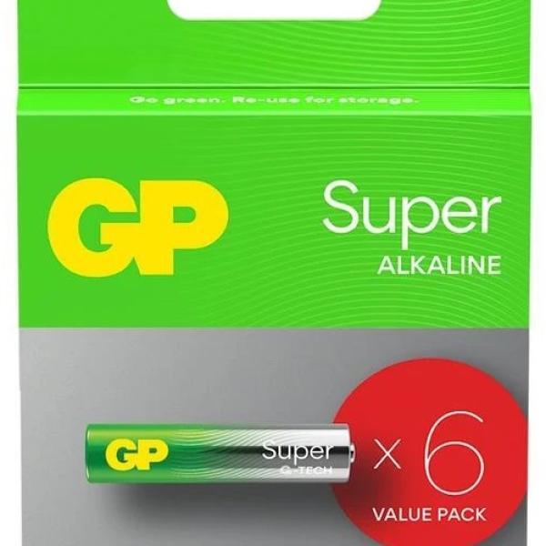 Blister 6 Pilhas 1,5V Alcalinas LR03 AAA - GP