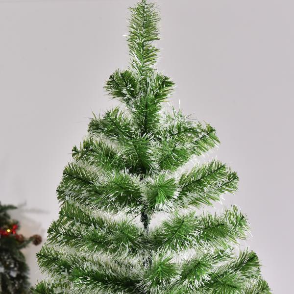 Árvore de Natal Artificial 210cm com 968 Ramos e Suporte de Metal Decoração Interior Sala de Estar Festas Ø100x210cm Verde
