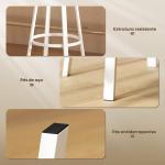Conjunto de 2 Bancos de Bar Bancos Altos de Cozinha com Encosto e Apoio para Pés Estofados em PU Assento 41,5x36,5x99,5 cm Madeira e Branco