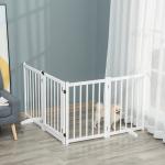 Barreira para Cães Dobrável Barreira para Cães Pequenos e Médios de 4 Painéis com Porta para Escadas e Corredores 237,5x36x80 cm Branco