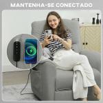 Poltrona Relax Reclinável Elétrica com Calor Lombar, Massagem Vibratória, Motor Silencioso e Função de Memória, Cinzento Escuro