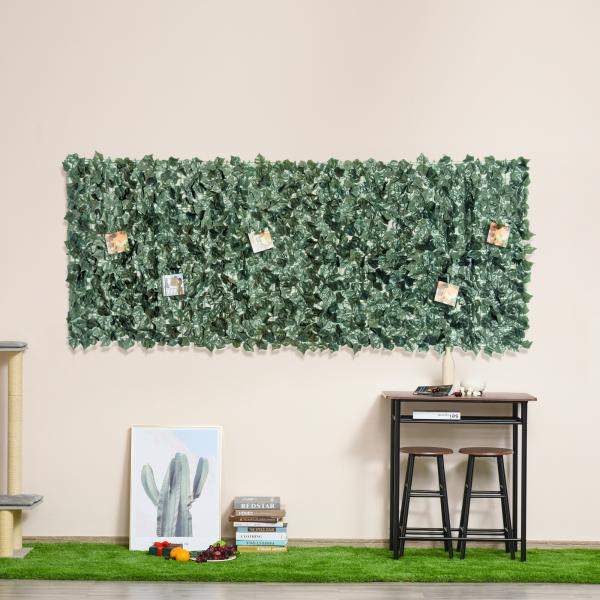 Vedação Artificial em Rolo 2,4x1 m Vedação de Privacidade para Balcão Jardim Exterior Planta Decorativa de Parede PE Verde