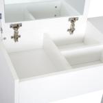 Toucador de Maquilhagem com Branco e Tampa Dobrável Mesa de Maquilhagem com Compartimentos e Gaveta 80x40x79cm Branco