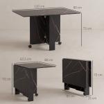 Mesa de Sala de Jantar Dobrável com Rodas Mesa Multifuncional para Sala de Jantar 120x80x73 cm Preto