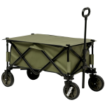 Carrinho Dobrável de com Rodas com Guiador Bancada Dobrável 5 Bolsas de Armazenamento 108x55x93cm Verde Escuro
