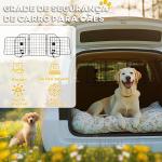 Grade de Segurança de Carro para Cães com Largura Ajustável Grade para Cães de Carro Dobrável 93 - 150x42 cm Preto