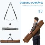 Cama Rede com Suporte Dobrável 2 em 1 Estendal com Barra Estrutura de Aço para Jardim 270x100x94 cm Azul e Verde