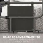 Grade para Cama Adulto Guarda de Segurança para Cama Dobrável com Bolso de Armazenamento 61x66x55 cm Cinza