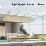Cobertura para Pérgola 2,5x2,55cm Teto de Substituição Retrátil para Pérgola com 10 Orifícios de Drenagem Creme