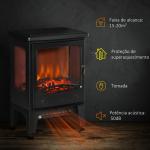 Lareira Elétrica 900W/1800W com Temperatura Ajustável e Proteção Sobreaquecimento para 20 - 25 ㎡ 39x26x54,8 cm Preto