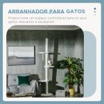 Arranhador para Gatos do Chão ao Teto com Altura Ajustável e 3 Plataformas em Forma de Nuvem 48x32x225 - 255 cm Branco