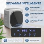 Máquina de Secar Roupa de Exaustão 4 kg 800 W com Ecrã Tátil, Controlo de Tempo e Temperatura, Função Anti - rugas, Prata