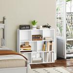 Estante de 3 Níveis Estante para Livros com 8 Compartimentos Desenho Vertical ou Horizontal 74,3x24x80 cm Branco
