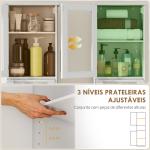Coluna Casa de Banho com Porta de Vidro Prateleiras Ajustáveis Gaveta para Espaços Pequenos 40x31x170 cm Branco