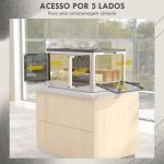 Caixa de Armazenamento Empilhável com Tampa 69L Caixa Organizadora Dobrável com Rodas 60x42x34 cm Branco