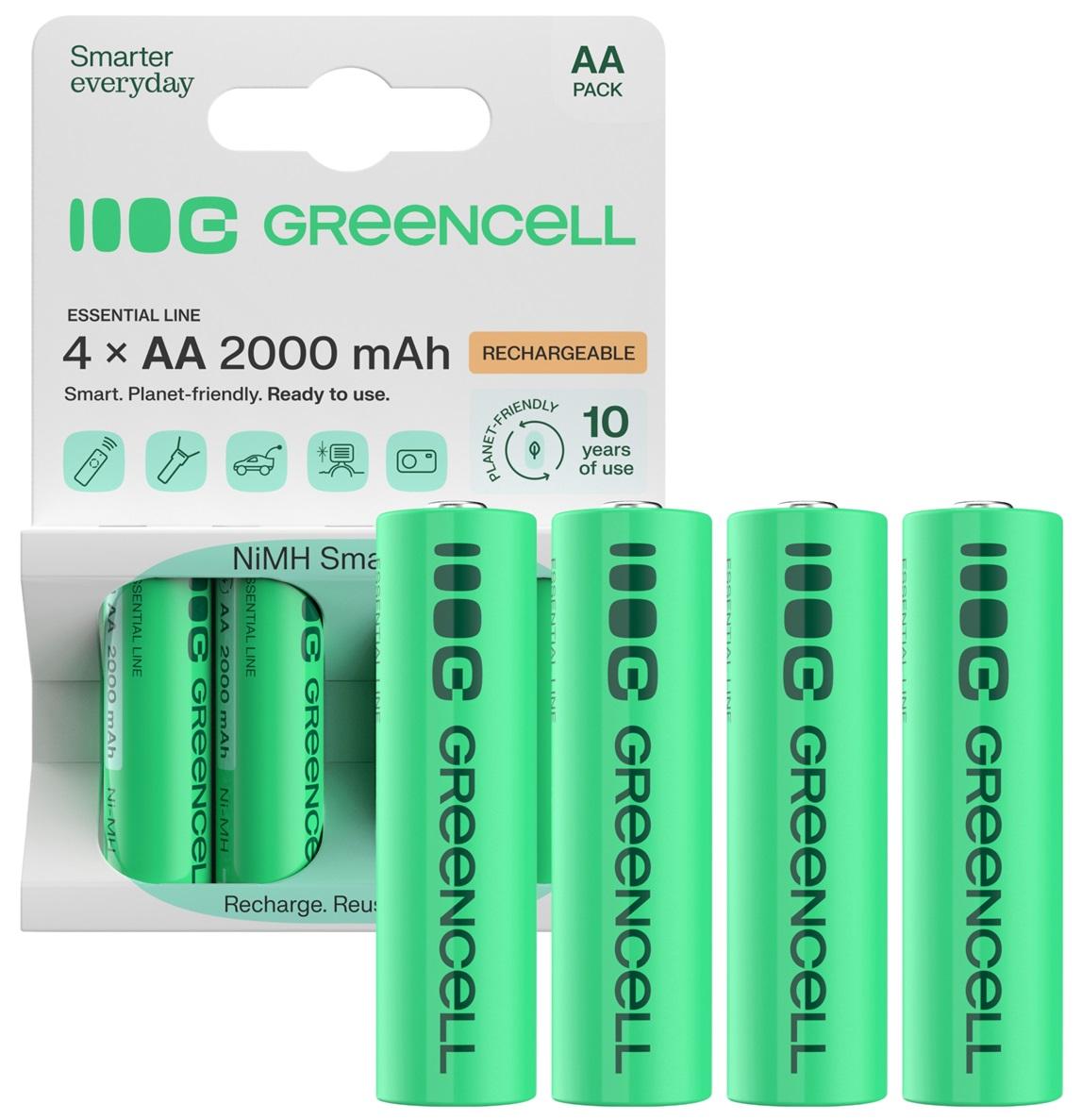 Blister 4x Pilhas Recarregável AA 1,2V 2000mAh - GREEN CELL