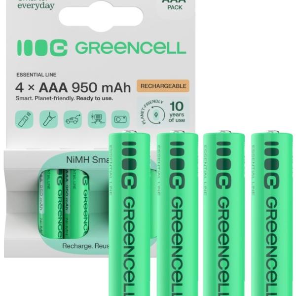 Blister 4x Pilhas Recarregáveis Ni - MH AAA 1,2V 950mAh - GREEN CELL