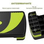 Step para Exercício Aeróbico Plataforma Step com Altura Ajustável em 3 Níveis 80x31x10 - 20 cm Verde e Preto