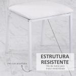 Conjunto de 4 Cadeiras de Sala de Jantar, Cadeiras Modernas para Cozinha, Encosto Alto com Costuras Decorativas em Forma de Diamante, Estofadas em Pele Sintética, Pernas de Aço, Suportam até 120 kg, Branco