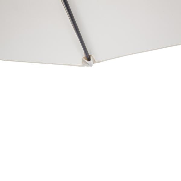 Chapéu de Sol Semicircular 269x138x236cm Chapéu de Sol à Manivela para Jardim Terraço Pátio Piscina Creme