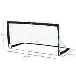 Balizas de Futebol Dobráveis para Crianças e Adultos com Saco de Transporte para Exterior Treino 183x90x90 cm Preto