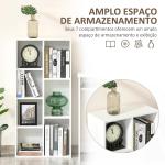 Estante para Livros Estante de Madeira com 7 Compartimentos de Armazenamento Plantas Arquivos para Sala de Estar Dormitório Escritório 50x24x106cm Branco