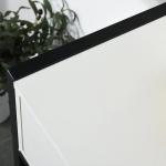 Consola Mesa de Entrada 120x34x81cm com 2 Gavetas e Pés Ajustáveis Móvel de Entrada de Estilo Moderno para Corredor Entrada Branco e Preto