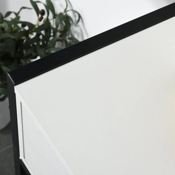 Consola Mesa de Entrada 120x34x81cm com 2 Gavetas e Pés Ajustáveis Móvel de Entrada de Estilo Moderno para Corredor Entrada Branco e Preto