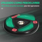 Conjunto de 2 Discos de Pesos Olimpicos 15kg Ferro Fundido Placas de Peso com Orifício de 5 cm Ø40x5 cm Preto