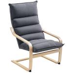 Poltrona de Sala de Estar Moderna com Encosto Alto Apoio para os Braços e Pés de Madeira Estofada em Veludo 67x83x105 cm Cinzento