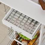 Carrinho de cozinha de 5 níveis com gaveta Cestas Rodas 47x37x83 Branco
