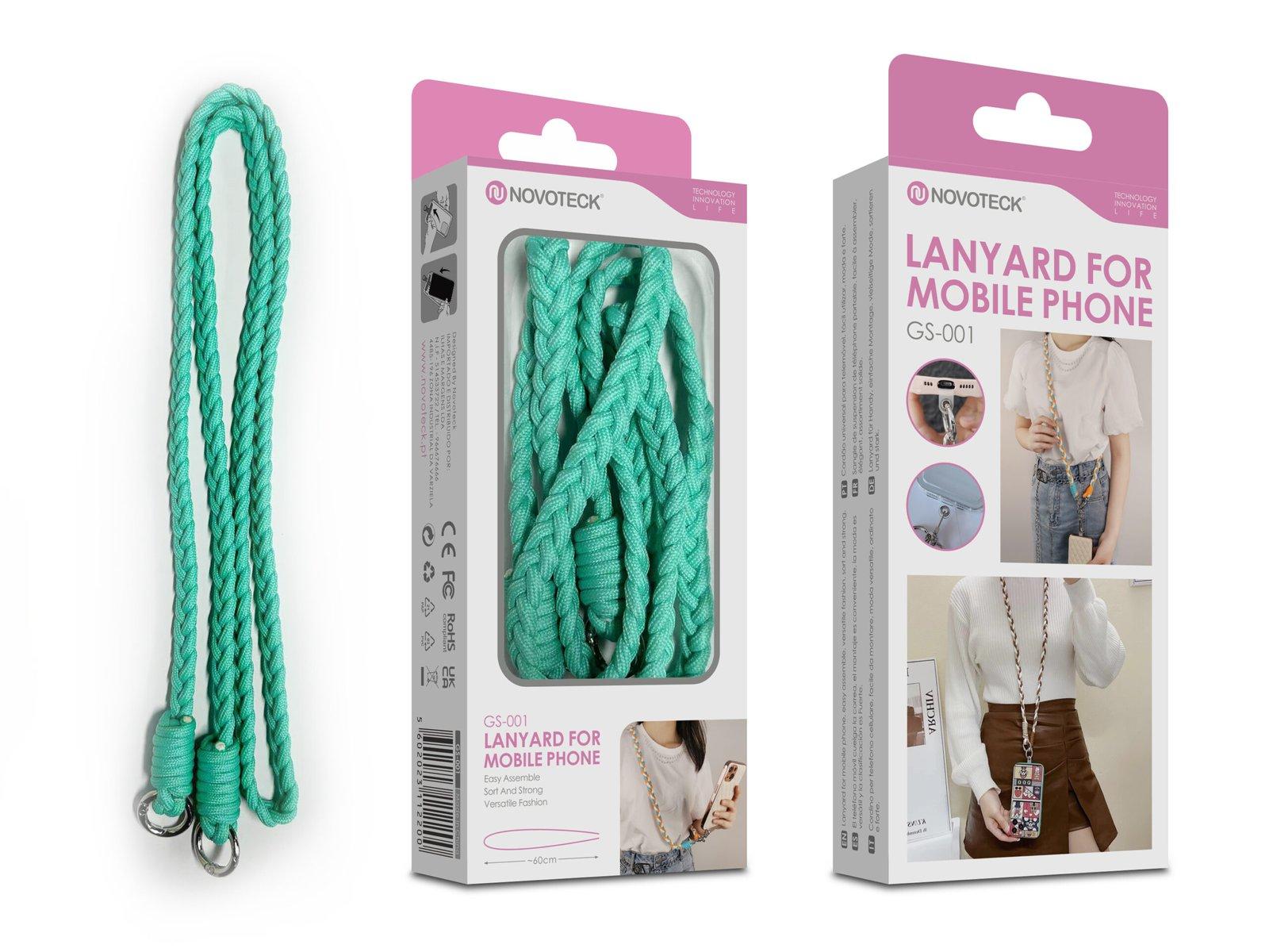 Cordão Trançado para Telemóvel NOVOTECK GS-001 - Verde Água