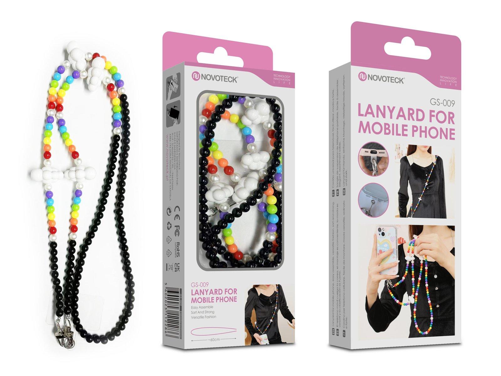 Cordão Colorido para Telemóvel NOVOTECK GS-009 Negro